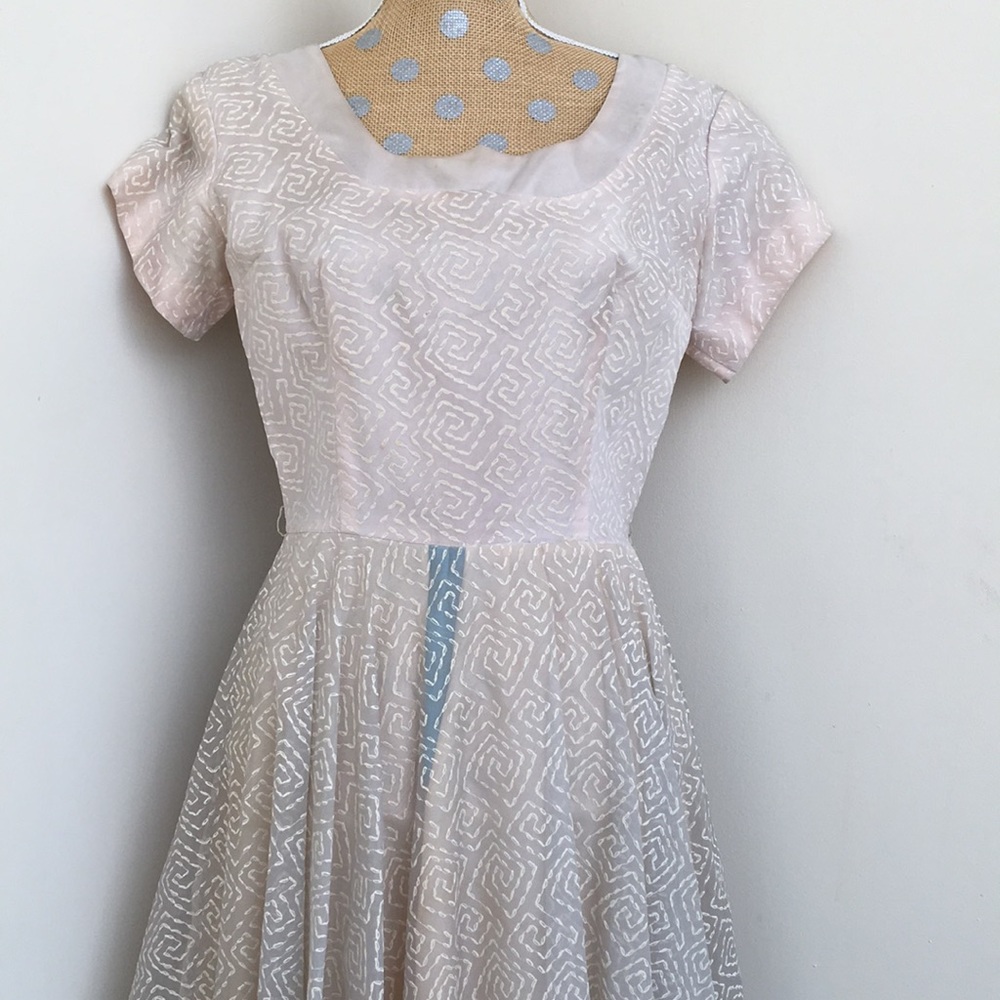 Vintage Flocked Dress - Picture 3 of 7
